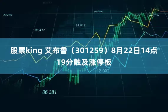股票king 艾布鲁（301259）8月22日14点19分触及涨停板
